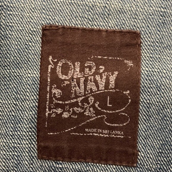 Old Navy Vintage Blue Jeans girl denim Jacket size Large. Dark wash. - Picture 4 of 10